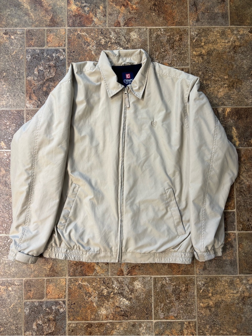 Chaps Men's Beige Lightweight Zip-Front Jacket